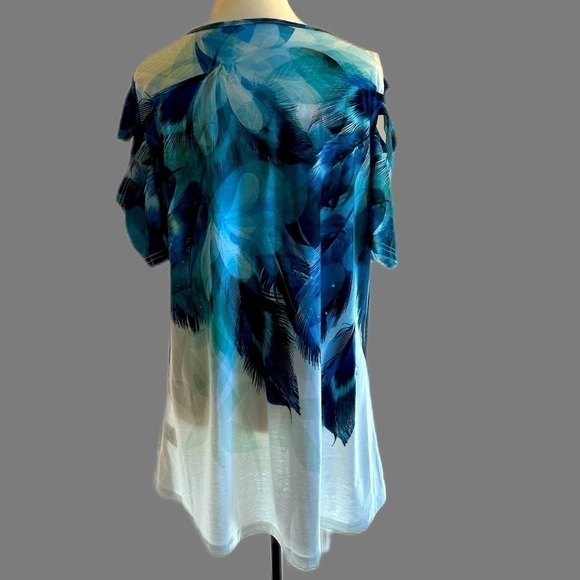 SHEIN Women’s Short Sleeve Cold Shoulder Knit Top - NWOT - Size XL - Mint! - Picture 4 of 6